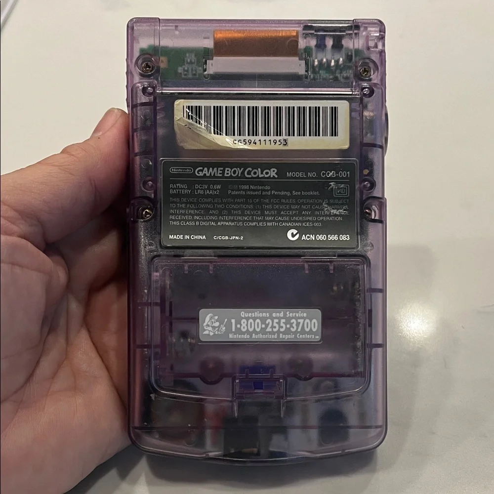 Nintendo Game Boy Color - Transparent Atomic Purple With Case